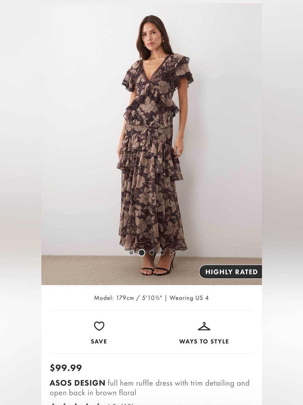 ASOS Floral Ruffle Dress - Picture 4 of 4